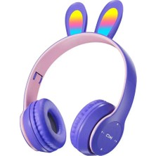Bukrem Store P47R Tavşan Kulaklı Rgb Işıklı Bluetooth 5.0 Kablosuz Kulaklık