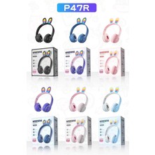 Bukrem Store P47R Tavşan Kulaklı Rgb Işıklı Bluetooth 5.0 Kablosuz Kulaklık