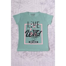 HÇM Kız Çocuk Tshirt Live Wild Baskılı Bisiklet Yaka F17