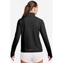Nike Dri-Fit Swoosh Mid Kadın Siyah Çeyrek Fermuar Kadın Spor Sweatshrit