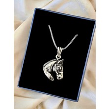 Alaja Silver At Başı Binici Parlak Tasarım 925 Ayar Gümüş Kolye