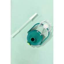 304 L Çelik Beyaz 850 ml Askılı ve Pipetli Sticker Yapıştırmalı Matara Suluk 946