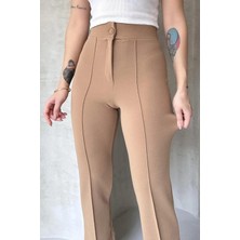 Paw Garage Kadın Beyond Yüksek Bel Toparlayıcı Çimalı Ispanyol Paça Palazzo Pantolon