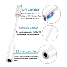 Bukrem Store Lightning To 3.5 mm Kulaklık Jack Hifi Adaptörü - Aux Ses Dönüştürücü Kablo