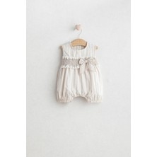 Kız Bebek Bej Fiyonk Detaylı Tulum