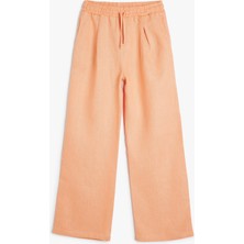 Koton Beli Bağcıklı Bol Paça Basic Keten Pantolon
