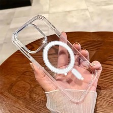 Elmalı Store Apple iPhone 12 Pro Max Uyumlu Kılıf " Krılmaz Cam Hediyeli Magsafe Wireless Köşe Korumalı Darbe Emici Şeffaf Sert Silikon Kapak