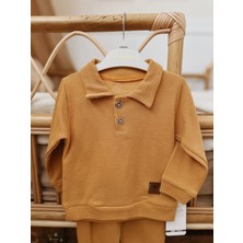 Per Amore Waffle Kumaş Hardal Rengi Ikili Takım