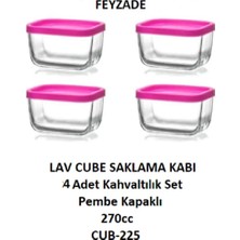 Feyzade Cube Kahvaltılık Saklama Kabı Seti 4 Adet 270 Cc