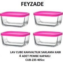 Feyzade Cube Kahvaltılık Saklama Kabı Seti 4 Adet 405 Cc