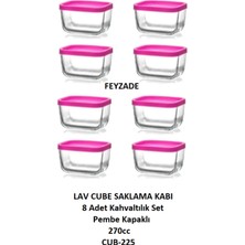 Feyzade Cube Kahvaltılık Saklama Kabı Seti 8 Adet 270 Cc