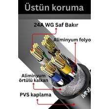 MN6 M109f Cat7 Kablo 3 Metre/10gbps-50 Mikron Altın Kaplama/STP/Cat7 Ethernet Kablosu