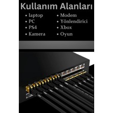 MN6 M109f Cat7 Kablo 2 Metre/10gbps-50 Mikron Altın Kaplama/STP/Cat7 Ethernet Kablosu