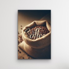 Homemor Coffee Yazılı Kahve Çekirdekleri Kanvas Tablo 20 x 30 cm