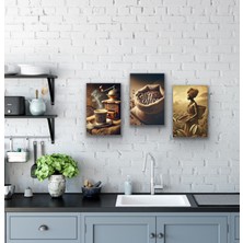 Homemor Coffee Yazılı Kahve Çekirdekleri Kanvas Tablo 20 x 30 cm