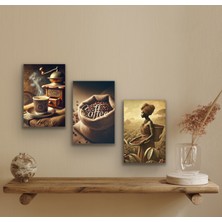 Homemor Coffee Yazılı Kahve Çekirdekleri Kanvas Tablo 20 x 30 cm
