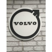 Strafor Volvo Logo 50 x 50 cm  Volvo Araba Logosu | Volvo Marka Logosu | 3D Volvo Logo