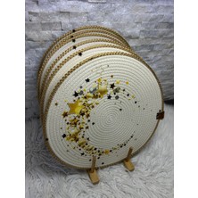 Sarda Design Yıldız Detaylı Amerikan Servis,supla Takımı,ramazan Temalı 6 Parça 33 cm  x 33 cm