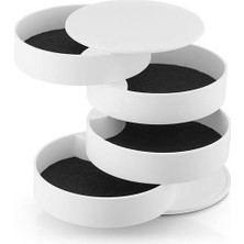 Trend Vitrin 4 Katlı Takı Kutusu Silindir Saklama Raflı set Takı Saklama