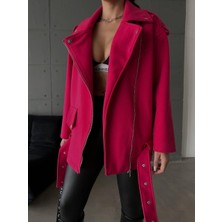 Maggaza Kaşe Oversize Mont - Fuşya