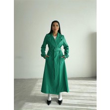 Maggaza Kapitone Deri Trench - Yeşil