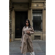 Maggaza Bej Animal Print Trenç