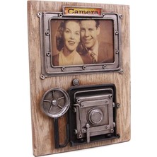 Mahcoo Dekoratif Metal Çerçeve Fotoğraf Makinesi Dekorlu