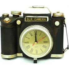 Mahcoo Dekoratif Metal Fotoğraf Makinesi Saatli