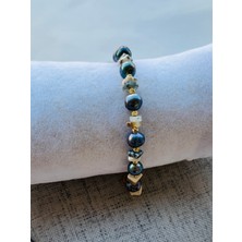 Eyla Collection Hakiki Siyah Inci Tasarım Bileklik