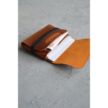 Oh Deer Leather - Hakiki Deri Kartlık - Crazy Deri - Minimal - Camel