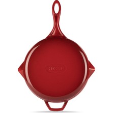Hosse Yuvarlak Döküm Grill Izgara Tava 24CM Kırmızı  Hs Y Gtv 24