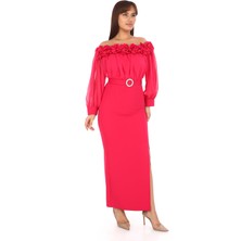 Steph Italia 4899 Büyük Beden Straplez Şık Elbise