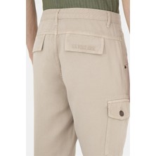 Fiore Viola Erkek Bej Pantolon Cargo Cepli Paça Lastikli Gabardin Kumaş (Orj Uspa)