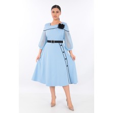 Steph 330 File Kol ve Düğme Detaylı Elbise