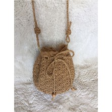 My Vintage El Yapımı Örgü Çanta , Hasır Çanta, Kadın Omuz Çantası, Plaj Çantası