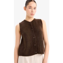 DeFacto Regular Fit V Yaka Cepli Düğmeli Triko Yelek E4686AX25SP