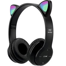 P47M Kedi Kulağı Tasarımlı Rgb Işıklı Bluetooth 5.0 Kablosuz Kulaklık