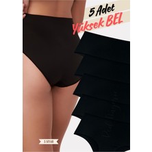 Red İç Giyim Highwaist Pamuk Kadın Yüksek Bel Külot 5'li Paket (Büyük Beden-Battal-Bato)