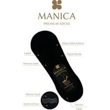MANICA Erkek Bambu Babet Çorap 6 Çift - İkişer Çift Siyah, Lacivert, Füme