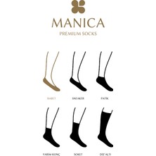 MANICA Erkek Bambu Babet Çorap 6 Çift - Üçer Çift Siyah, Beyaz