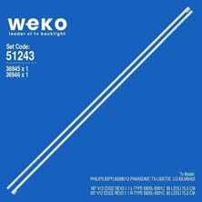 Weko WKSET-6243 36945X1 36946X1 60 V12 Edge Rev0.1 1 L/r Type  2 Adet LED Bar (80LED)