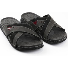 Gezer 11474-25 Deri Anatomik Çapraz Bant Erkek Terlik