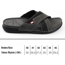 Gezer 11474-25 Deri Anatomik Çapraz Bant Erkek Terlik