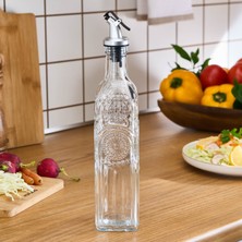 Karaca Daisy Cam Çiçek Desenli Yağdanlık 500 ml Şeffaf