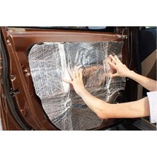 Kl Home  100*100 cm  (1m2) Alüminyum Folyo Kaplı Oto Araç Kaput Ses Yalıtım Süngeri Yapışkanlı Alev Almaz