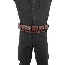 Atik Camp Suni Deri Fişeklik - Savage - Kapaklı - Kahve - 12 CL