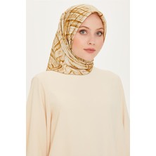 Armine Klasik Desenli Twill Saf İpek Eşarp 9258D 07