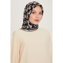 Armine Geometrik Desenli Twill Saf İpek Eşarp 9219D 04