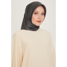 Armine Klasik Desenli Twill Saf İpek Eşarp 9210D 80 03