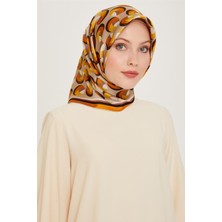 Armine Geometrik Desenli Twill Saf İpek Eşarp 9219D 38